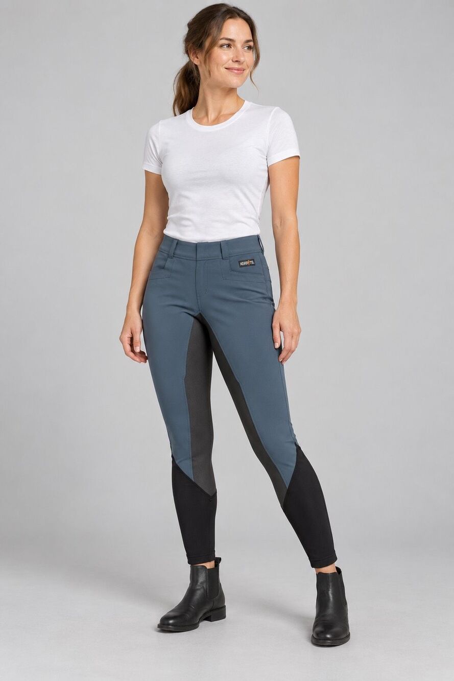 Kerrits Women’s M Blue Black Full Seat Equestrian Riding Breeches Pants